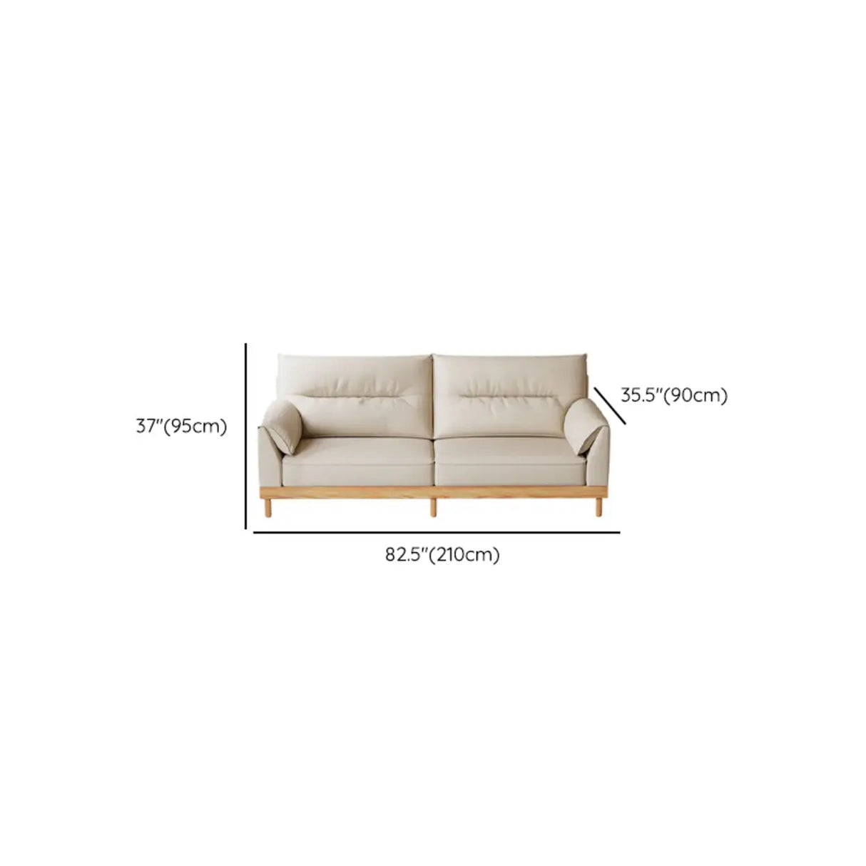 Scratch Resistant Genuine Leather Cushion Back Loveseat Image - 16