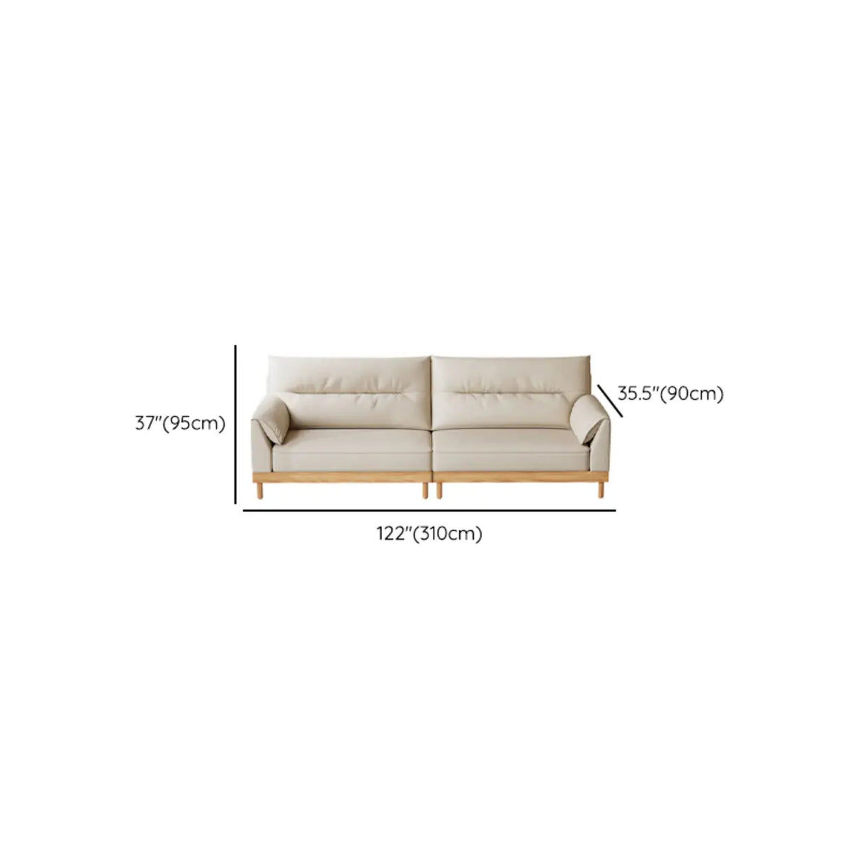 Scratch Resistant Genuine Leather Cushion Back Loveseat Image - 19