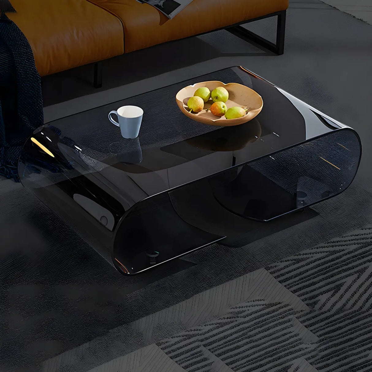 Scratch Resistant Glass Rectangular Shelf Coffee Table Image - 10