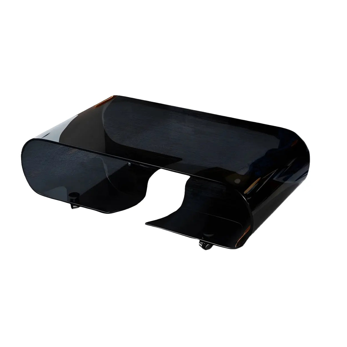 Scratch Resistant Glass Rectangular Shelf Coffee Table Image - 5