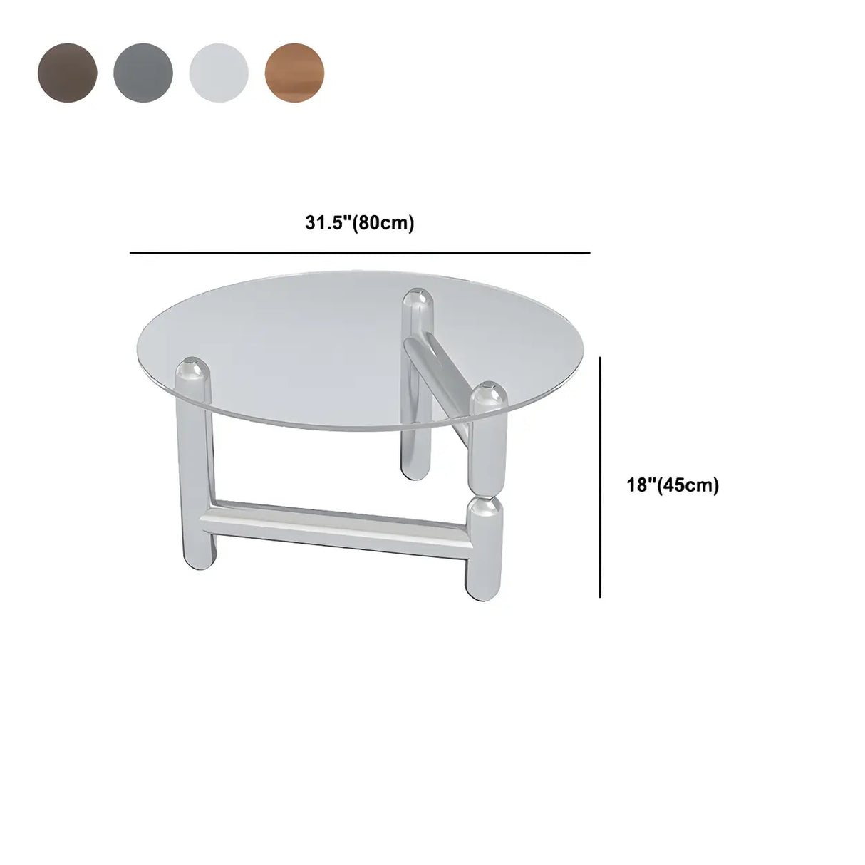 Scratch Resistant Glass Round Three Leg Coffee Table Image - 13