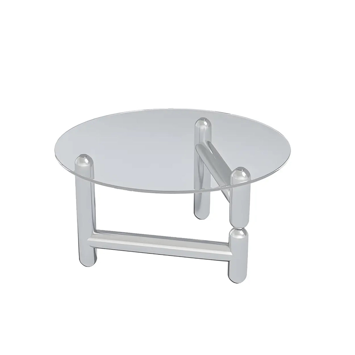 Scratch Resistant Glass Round Three Leg Coffee Table Image - 6
