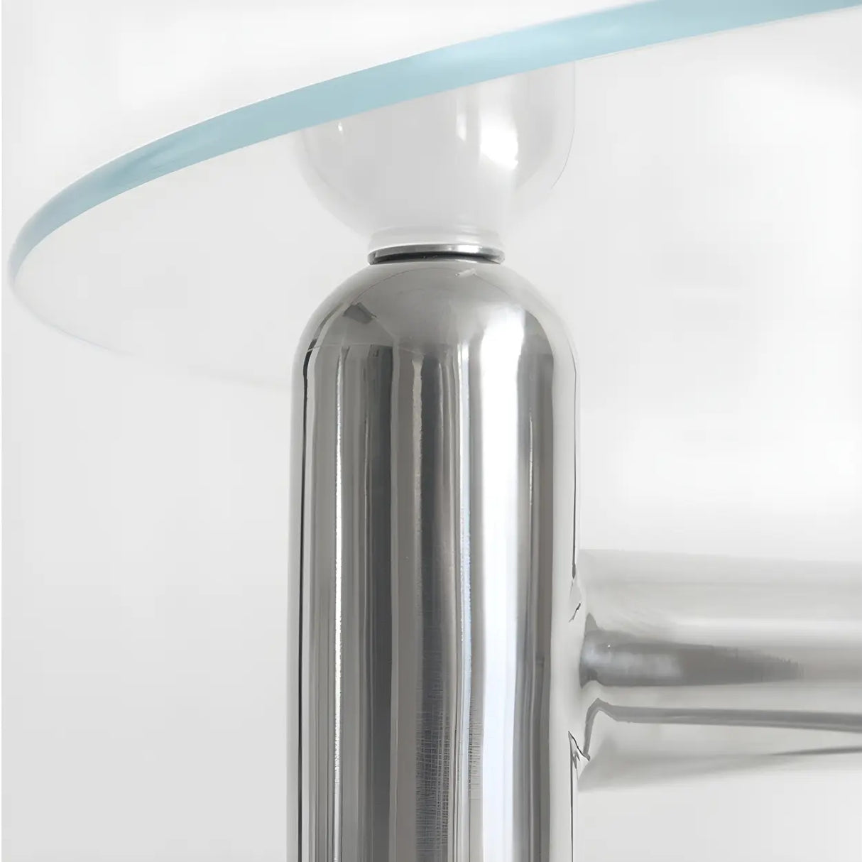 Scratch Resistant Glass Round Three Leg Coffee Table Image - 8