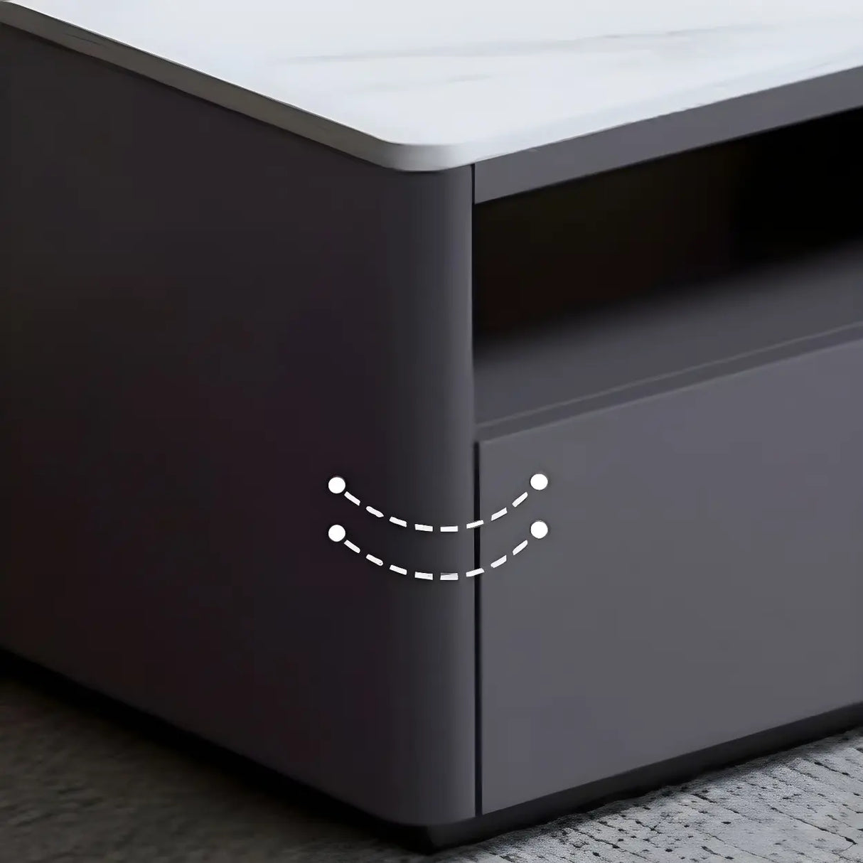 Scratch Resistant Glass Stone Square Coffee Table Image - 7