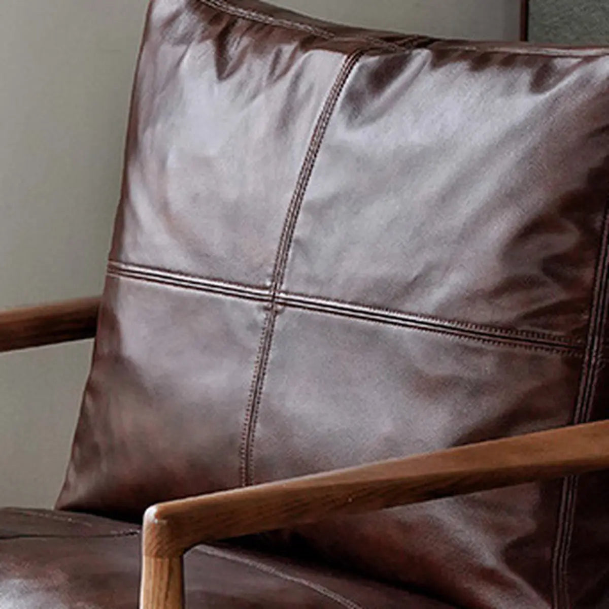 Scratch Resistant Leather Cushion Back Arm Chair Image - 11