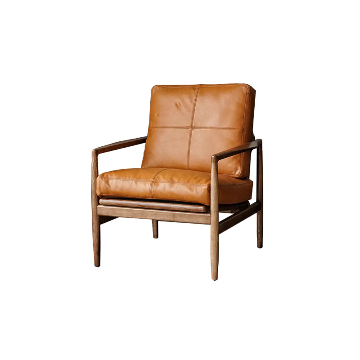Scratch Resistant Leather Cushion Back Arm Chair Image - 16