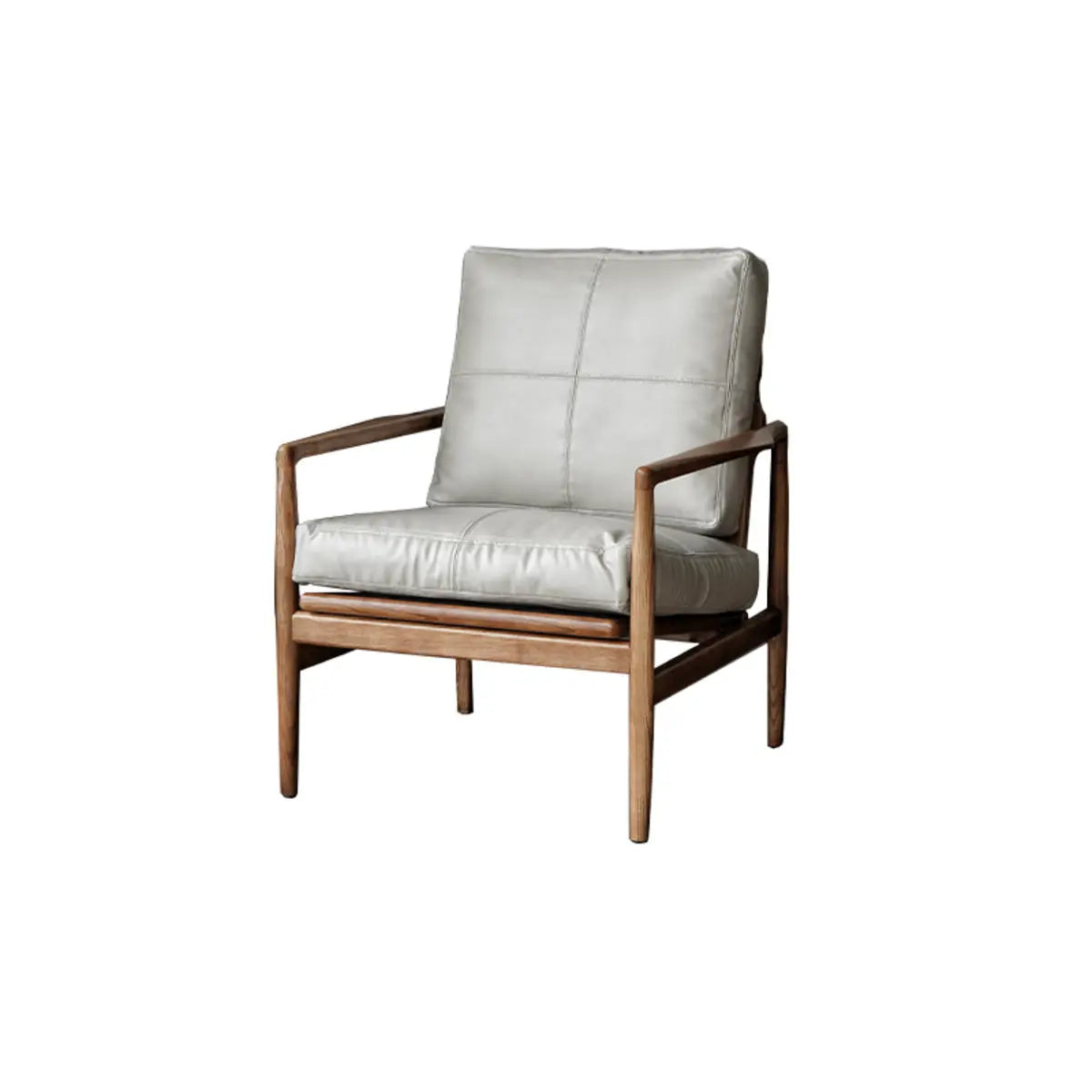 Scratch Resistant Leather Cushion Back Arm Chair Image - 30