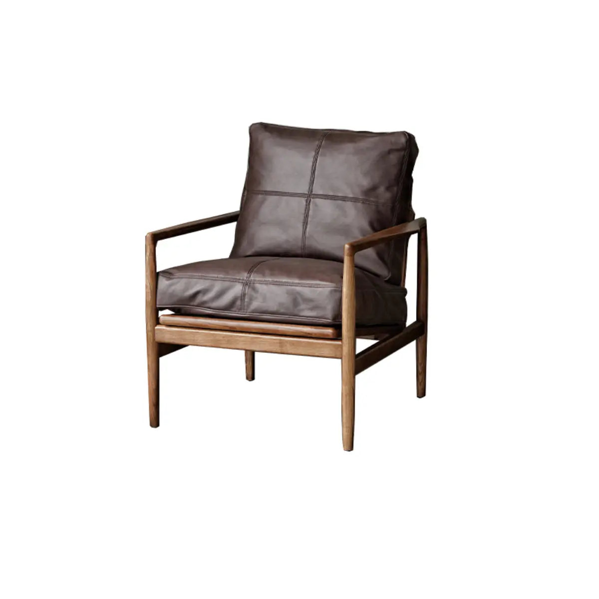 Scratch Resistant Leather Cushion Back Arm Chair Image - 34