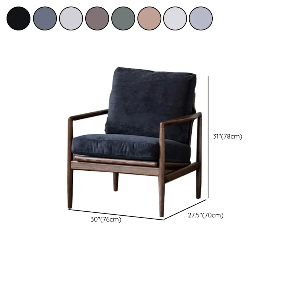 Scratch Resistant Leather Cushion Back Arm Chair Image - 38