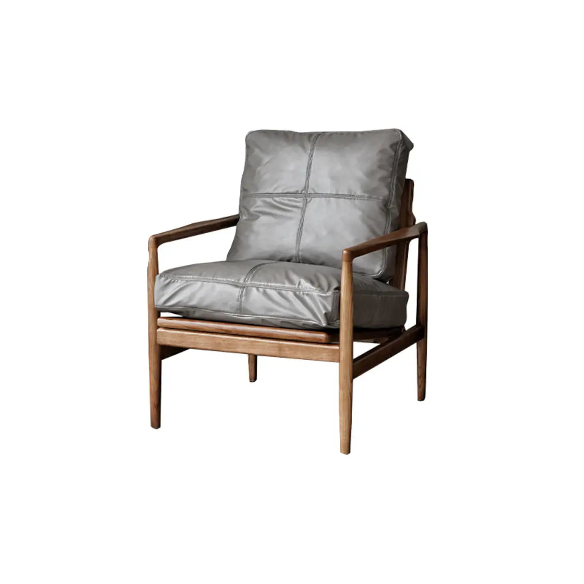 Scratch Resistant Leather Cushion Back Arm Chair Image - 7