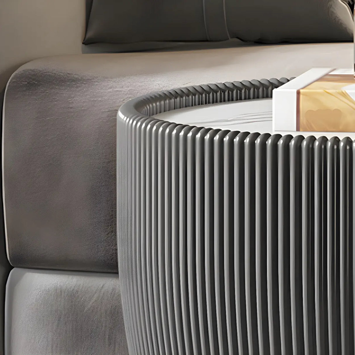 Scratch Resistant Round Stone Bunching Coffee Tables Image - 12