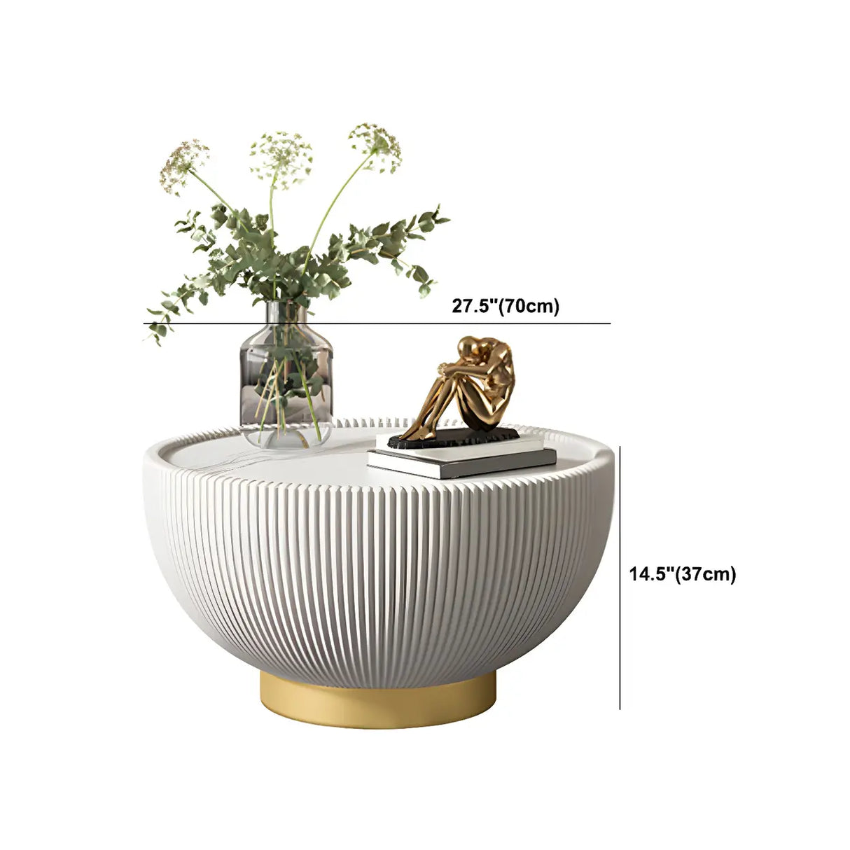 Scratch Resistant Round Stone Bunching Coffee Tables Image - 15