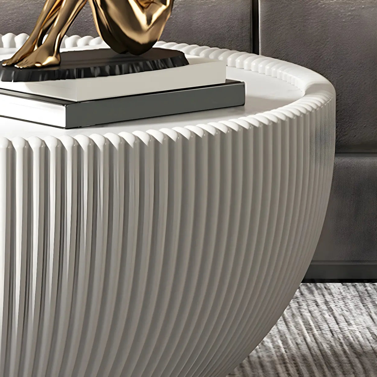 Scratch Resistant Round Stone Bunching Coffee Tables Image - 9