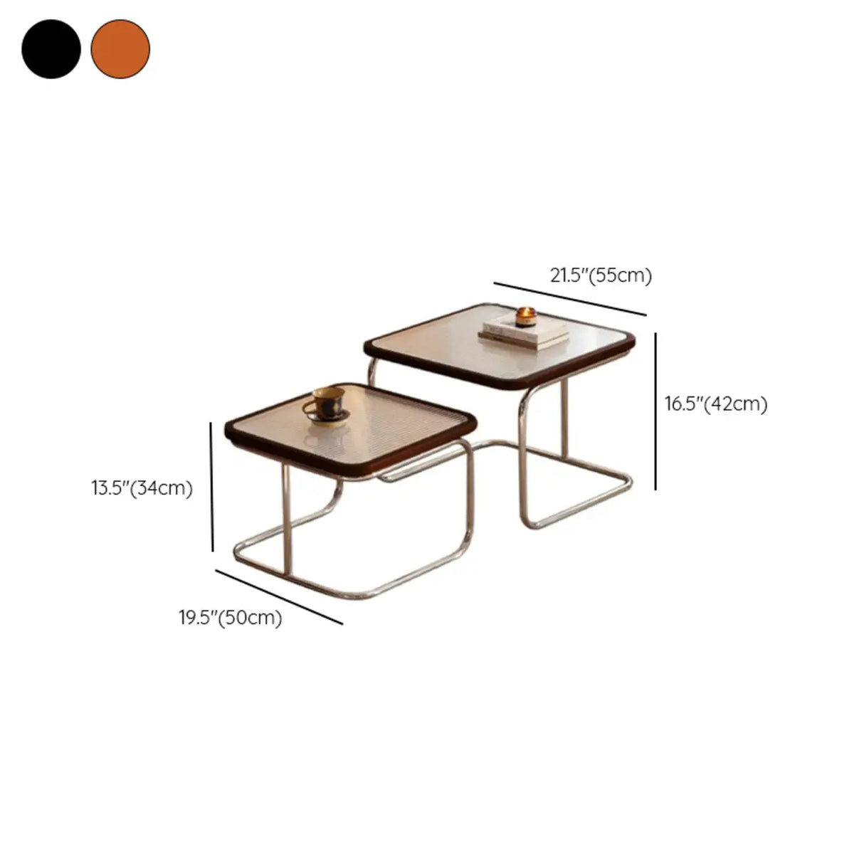 Scratch Resistant Square Stainless Steel Nesting Tables Image - 16