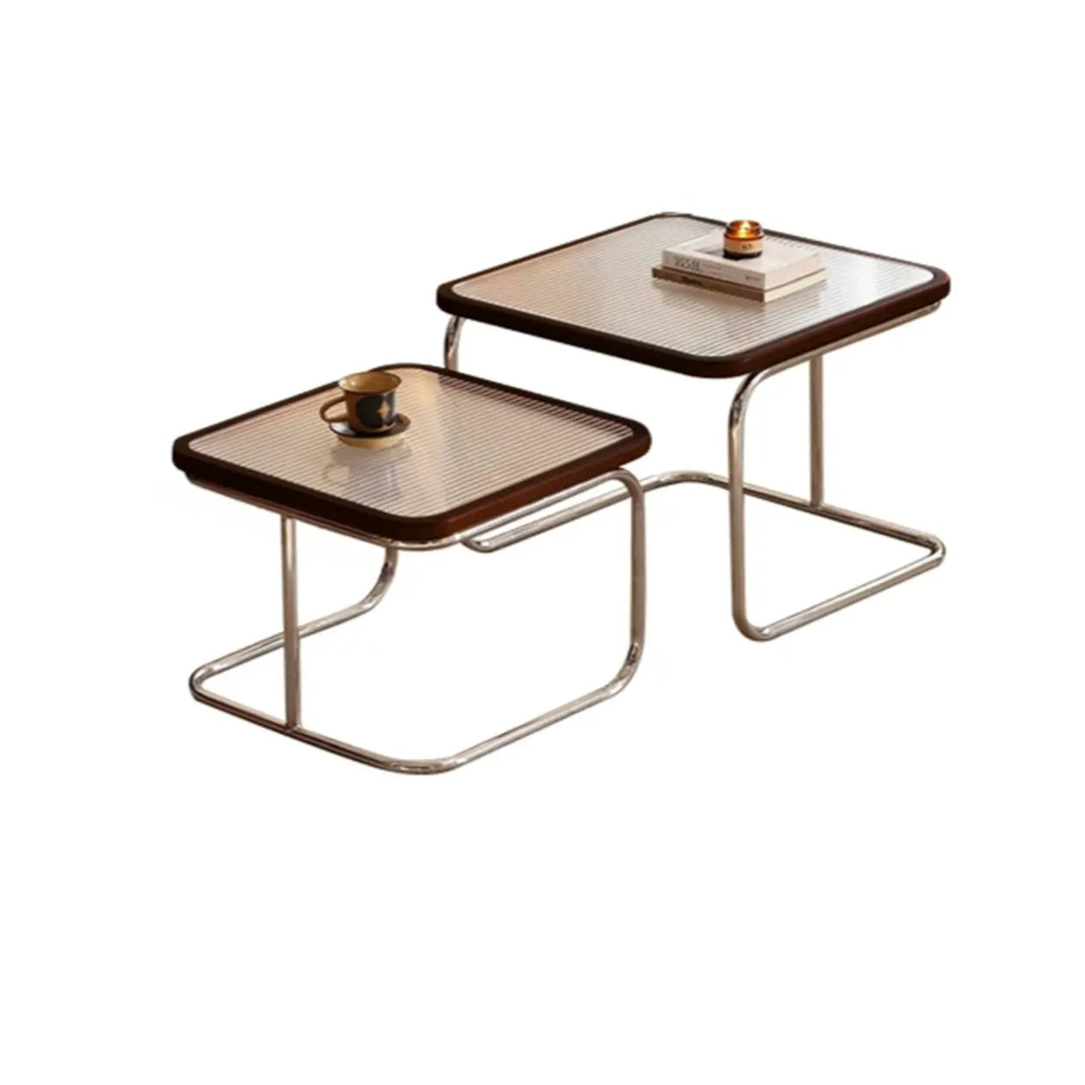 Scratch Resistant Square Stainless Steel Nesting Tables Image - 7