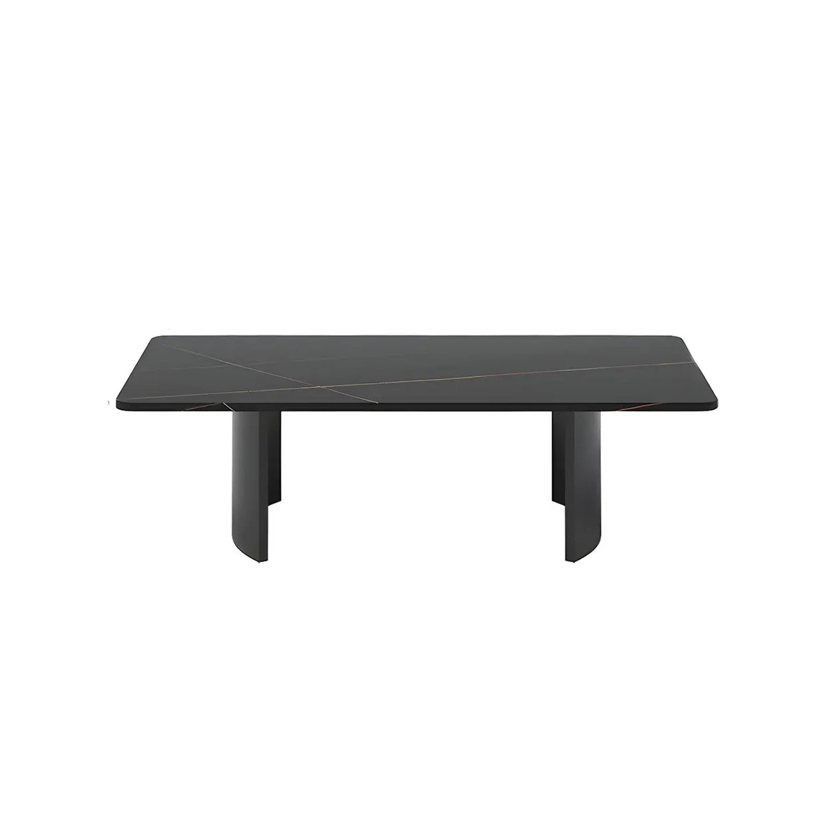 Scratch Resistant Stone Rectangular Sled Coffee Table Image - 11