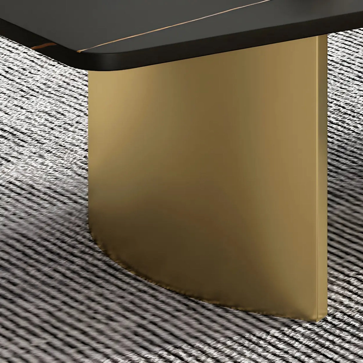 Scratch Resistant Stone Rectangular Sled Coffee Table Image - 12