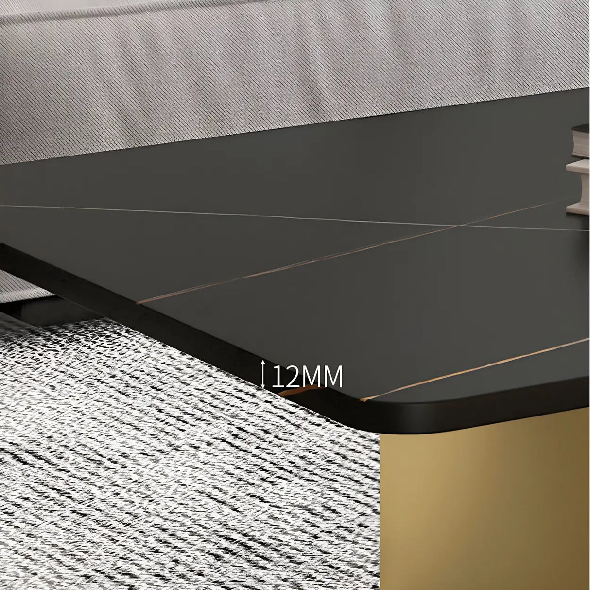 Scratch Resistant Stone Rectangular Sled Coffee Table Image - 13