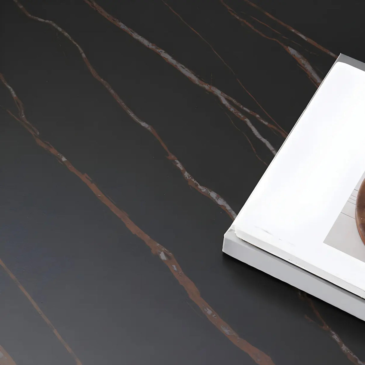 Scratch Resistant Stone Rectangular Sled Coffee Table Image - 15