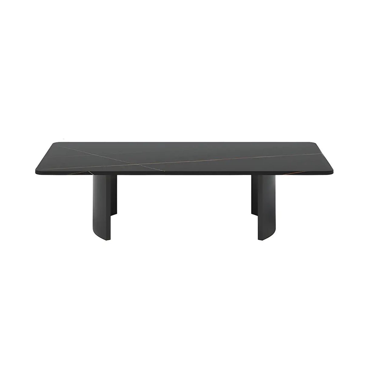 Scratch Resistant Stone Rectangular Sled Coffee Table Image - 16