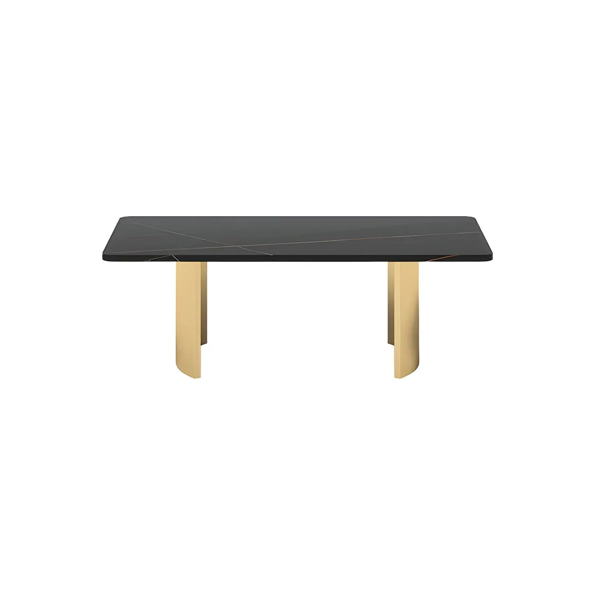 Scratch Resistant Stone Rectangular Sled Coffee Table Image - 4