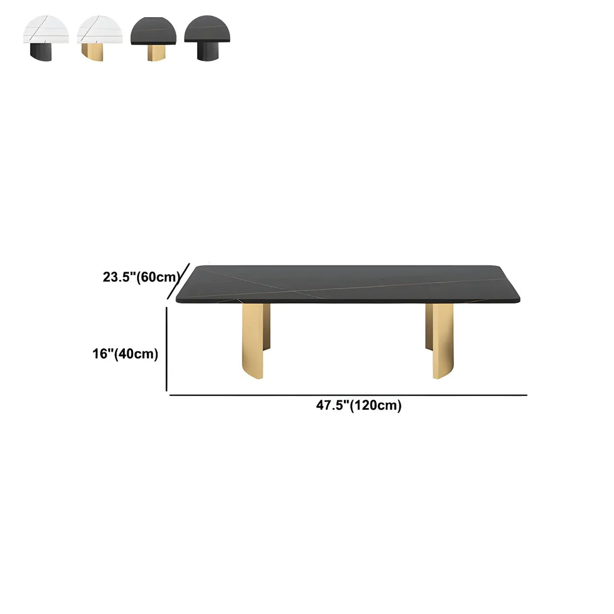 Scratch Resistant Stone Rectangular Sled Coffee Table
