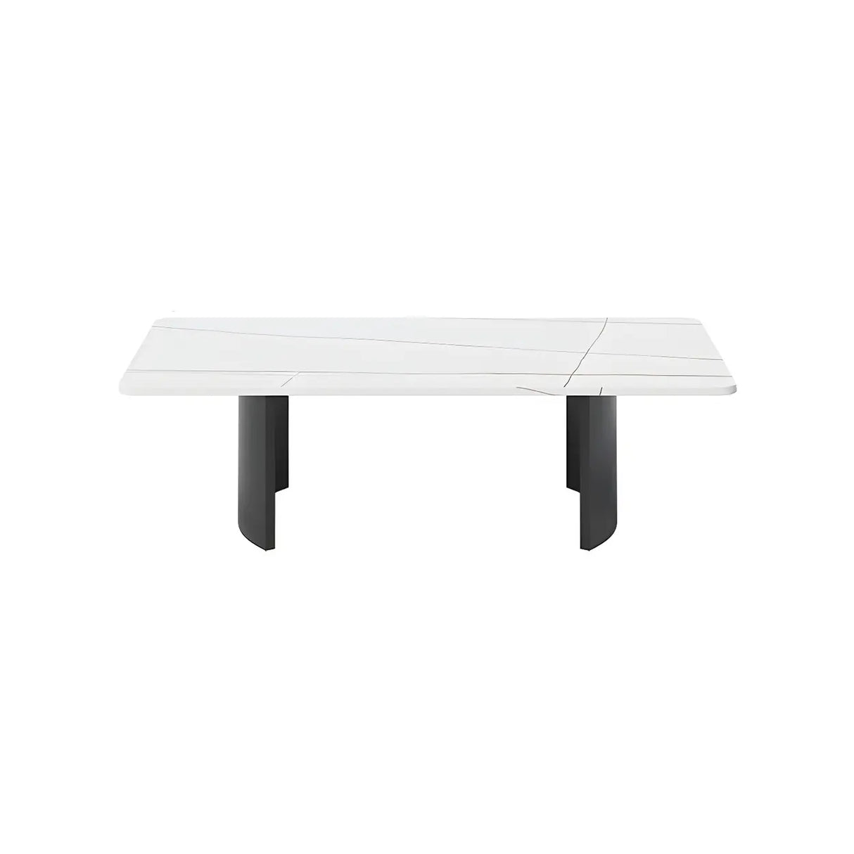 Scratch Resistant Stone Rectangular Sled Coffee Table Image - 7