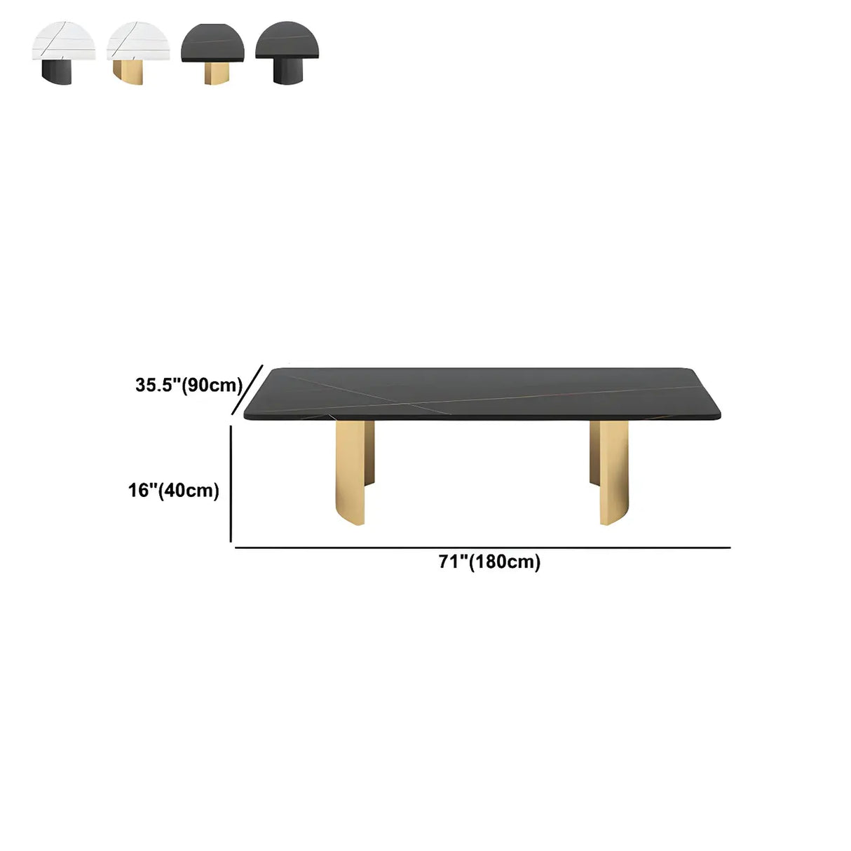 Scratch Resistant Stone Rectangular Sled Coffee Table Image - 26