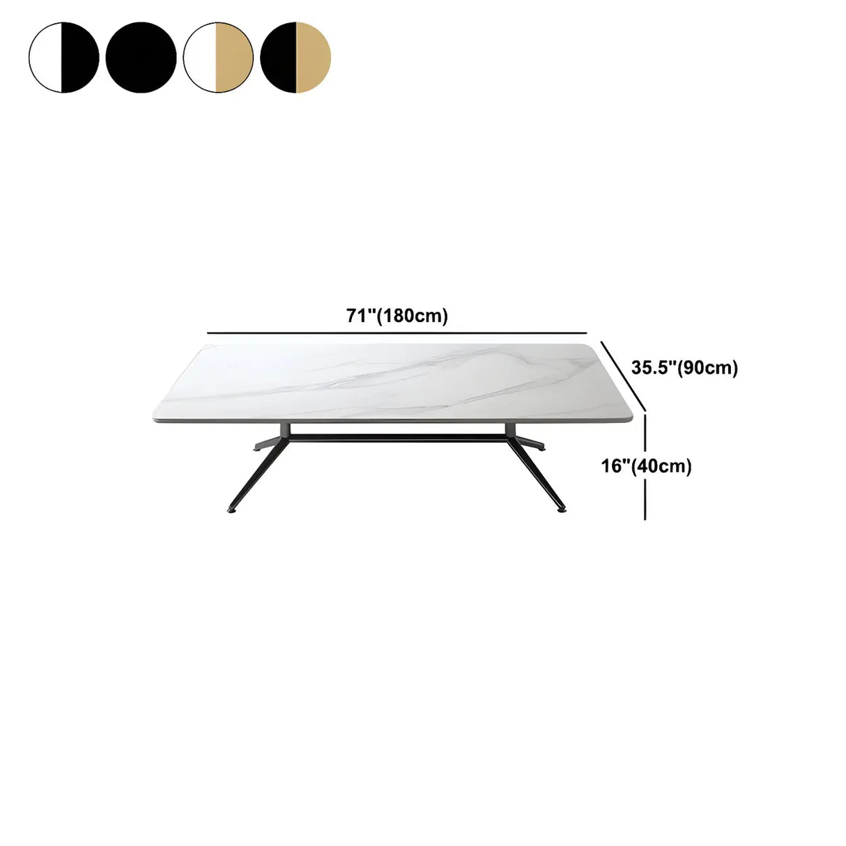 Scratch Resistant Stone Top Trestle Base Coffee Table Image - 20