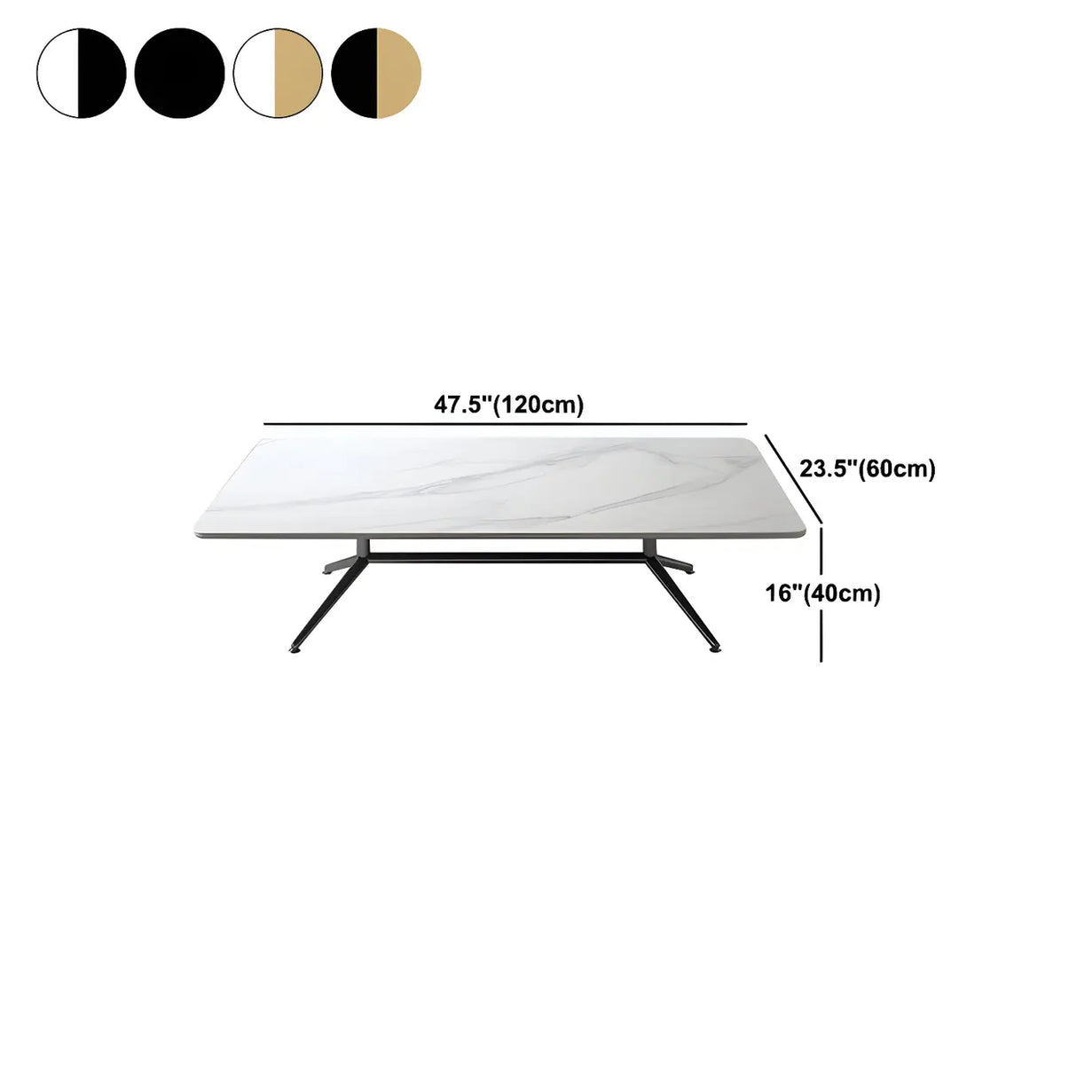 Scratch Resistant Stone Top Trestle Base Coffee Table Image - 21