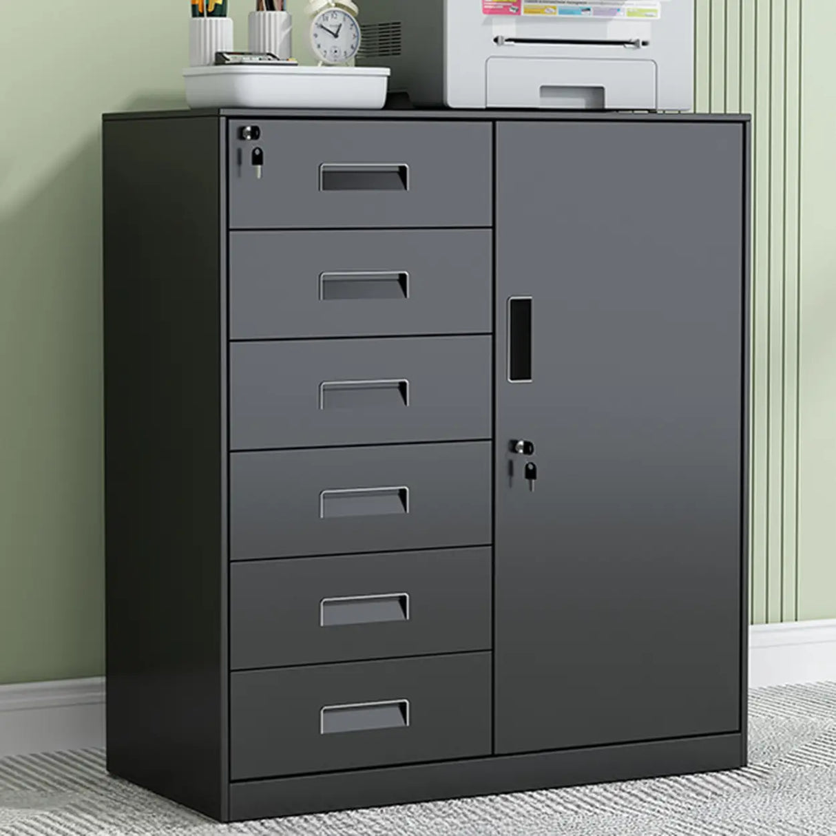 Secure Alloy Vertical Metal Filing Cabinet with Shelves Image - 20