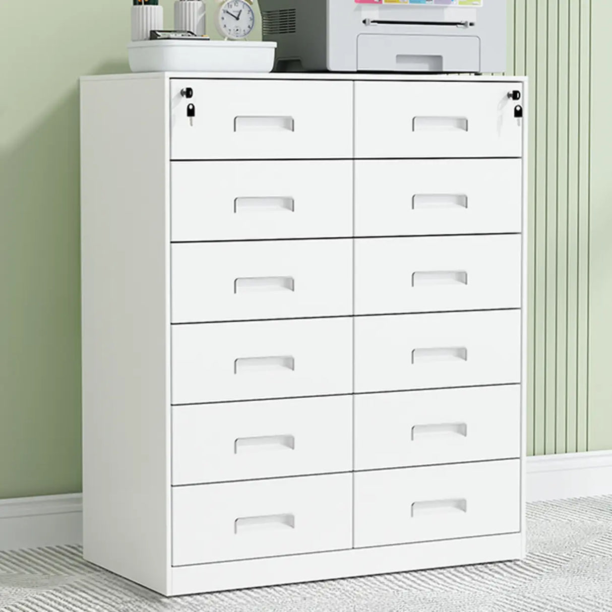 Secure Alloy Vertical Metal Filing Cabinet with Shelves Image - 23