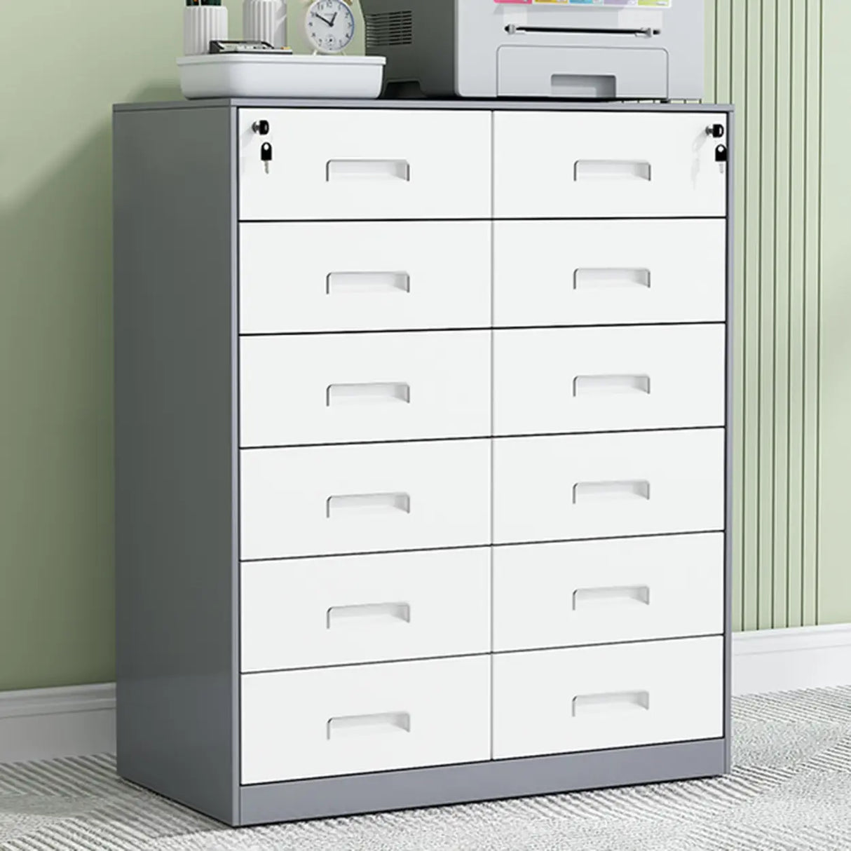 Secure Alloy Vertical Metal Filing Cabinet with Shelves Image - 26