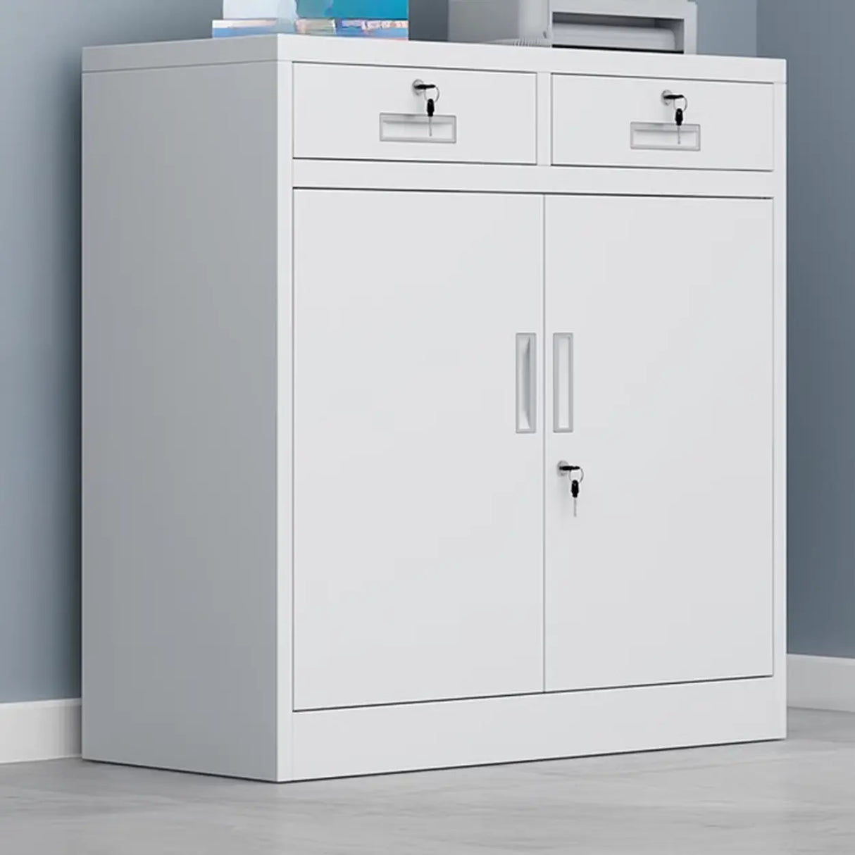 Secure Alloy Vertical Metal Filing Cabinet with Shelves Image - 28