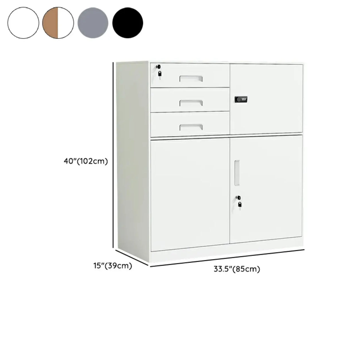 Secure Alloy Vertical Metal Filing Cabinet with Shelves Image - 30