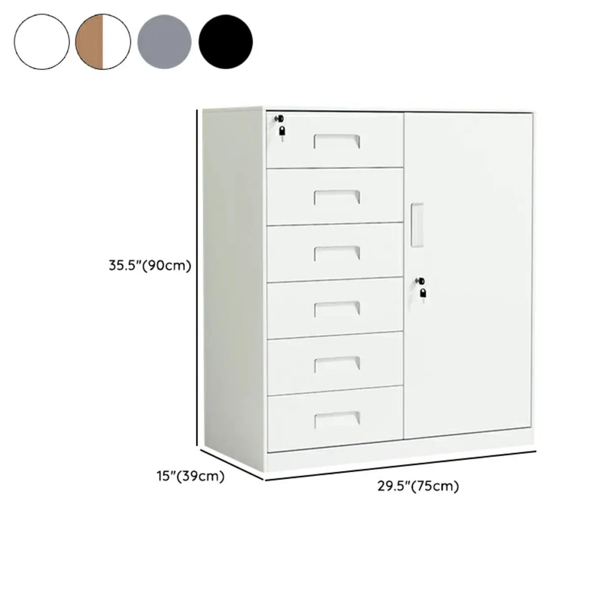 Secure Alloy Vertical Metal Filing Cabinet with Shelves Image - 32