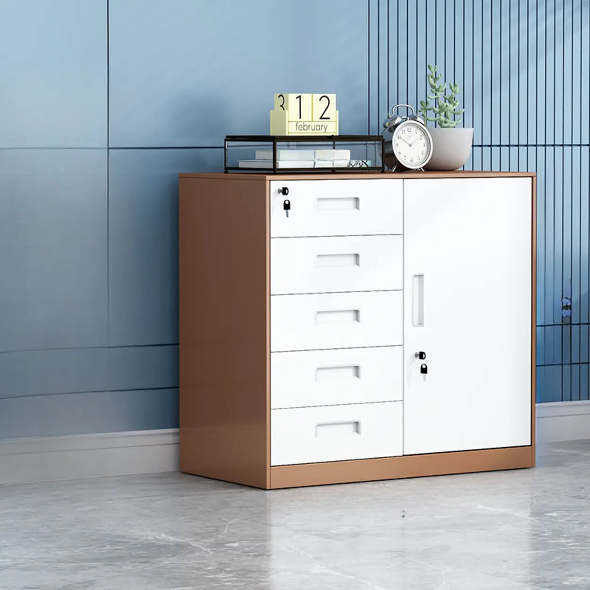 Secure Storage Steel Vertical Filing Cabinet with Key Lock Image - 10