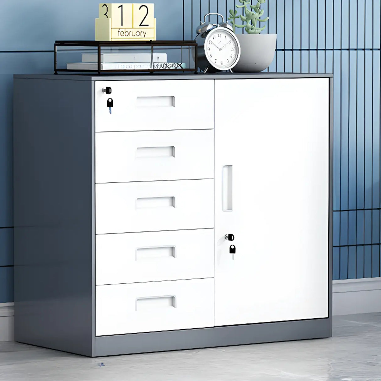 Secure Storage Steel Vertical Filing Cabinet with Key Lock Image - 11
