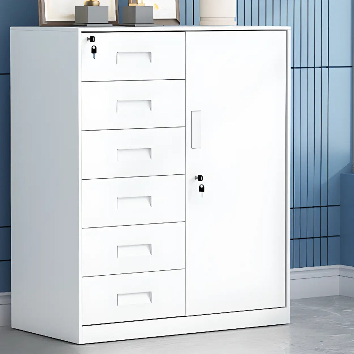 Secure Storage Steel Vertical Filing Cabinet with Key Lock Image - 14