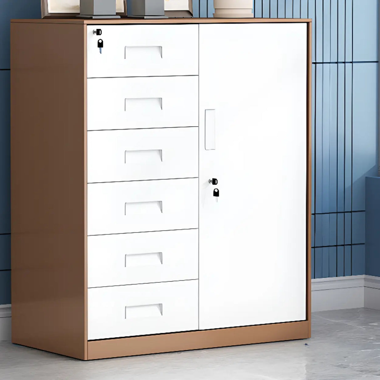 Secure Storage Steel Vertical Filing Cabinet with Key Lock Image - 15