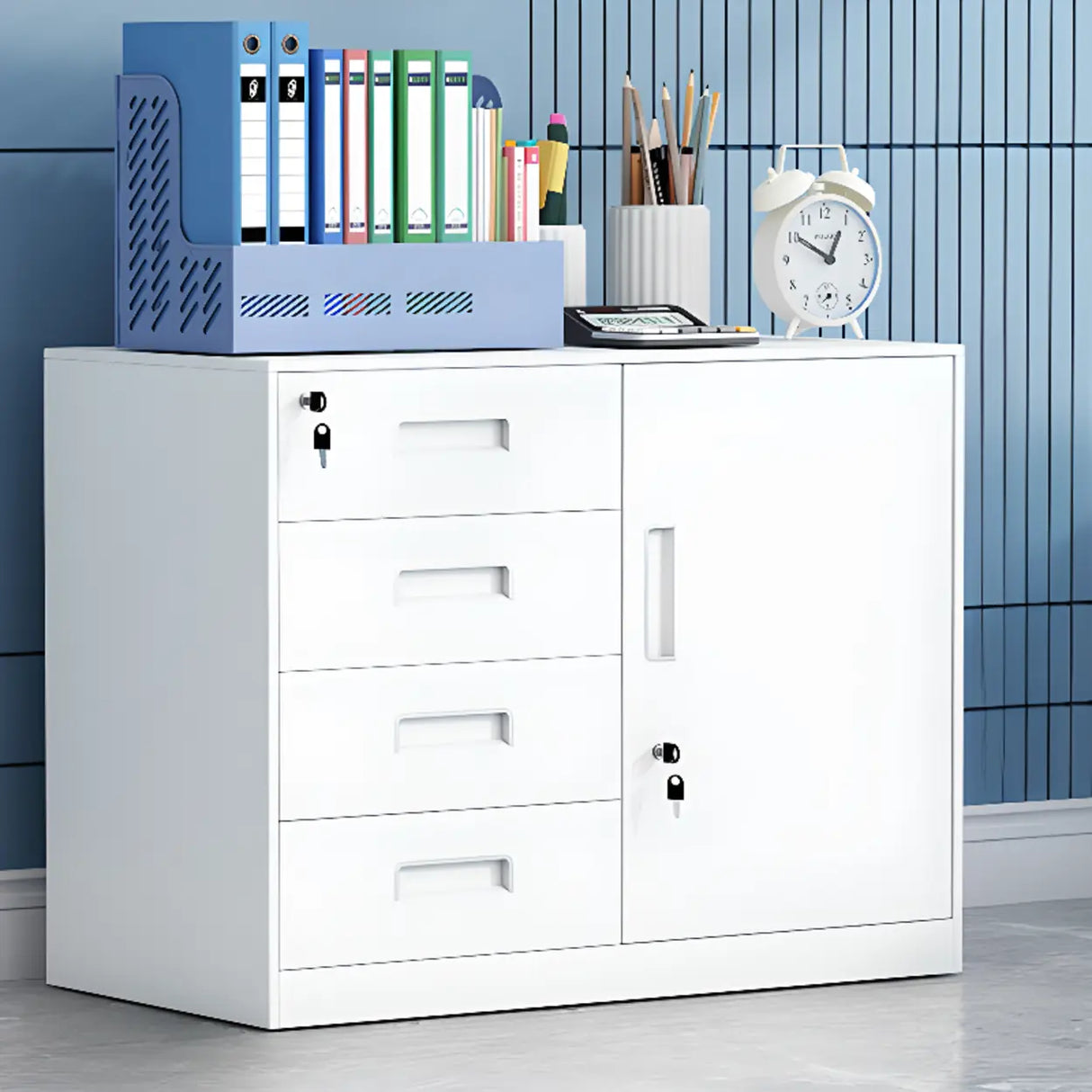 Secure Storage Steel Vertical Filing Cabinet with Key Lock Image - 19