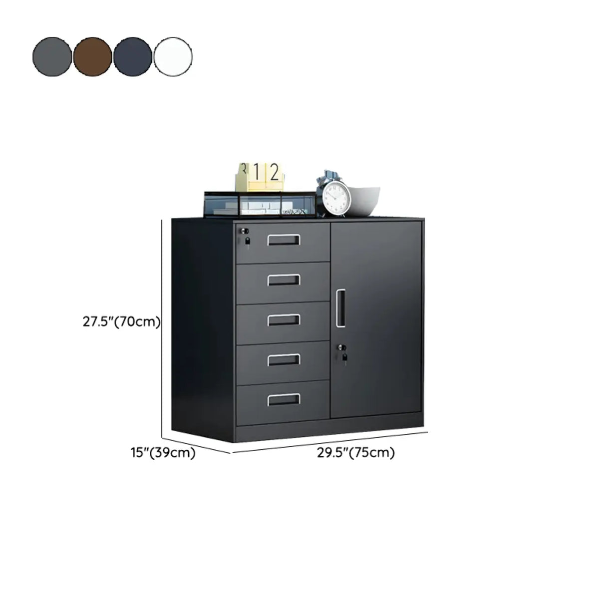 Secure Storage Steel Vertical Filing Cabinet with Key Lock Image - 25