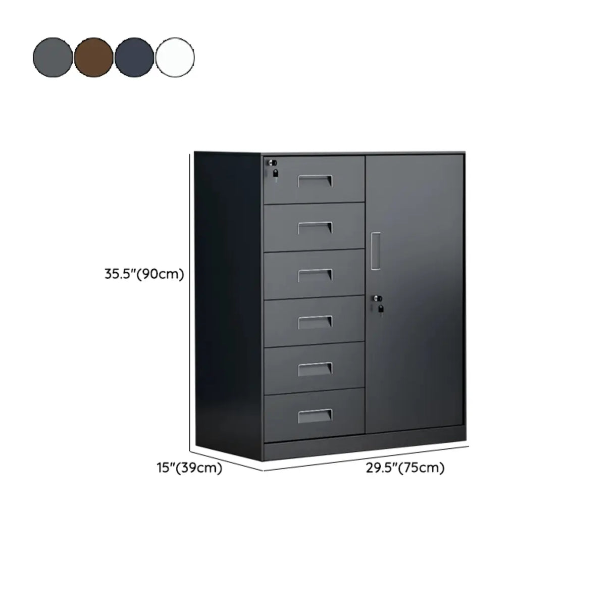 Secure Storage Steel Vertical Filing Cabinet with Key Lock Image - 26