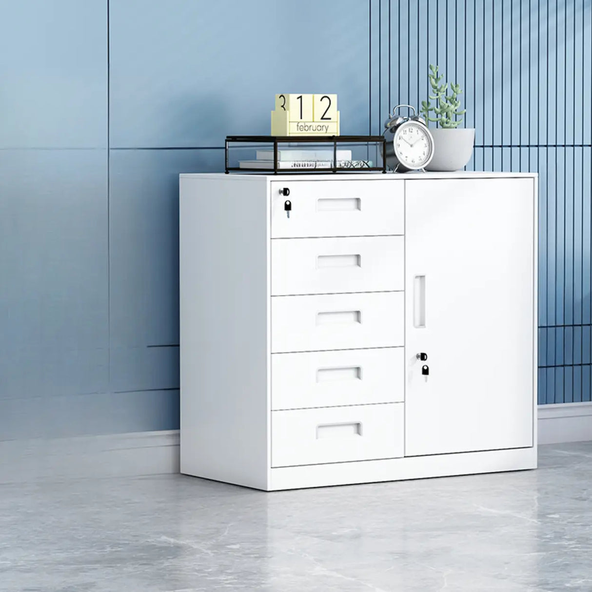 Secure Storage Steel Vertical Filing Cabinet with Key Lock Image - 7