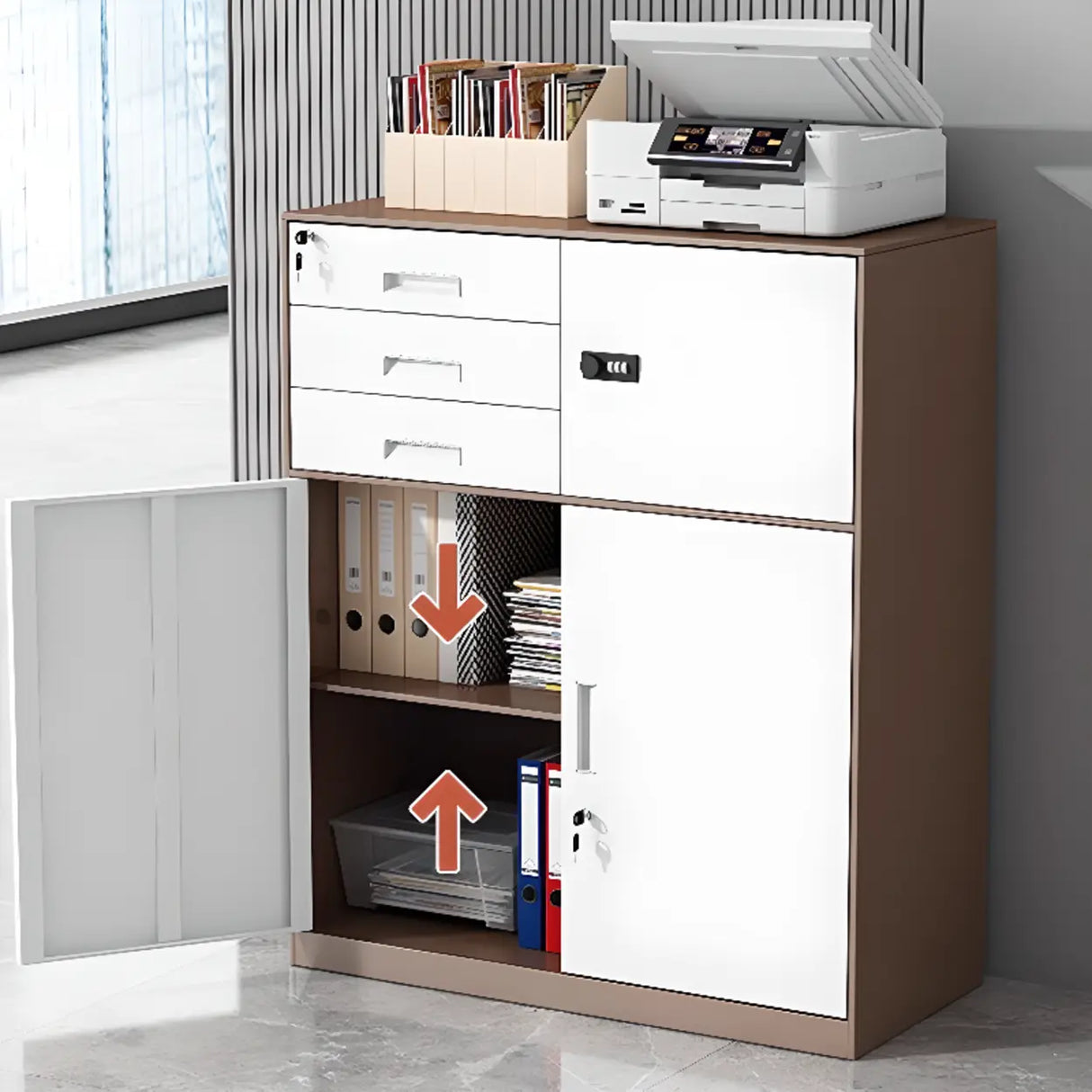 Secure Storage Steel Vertical Filing Cabinet with Key Lock Image - 8