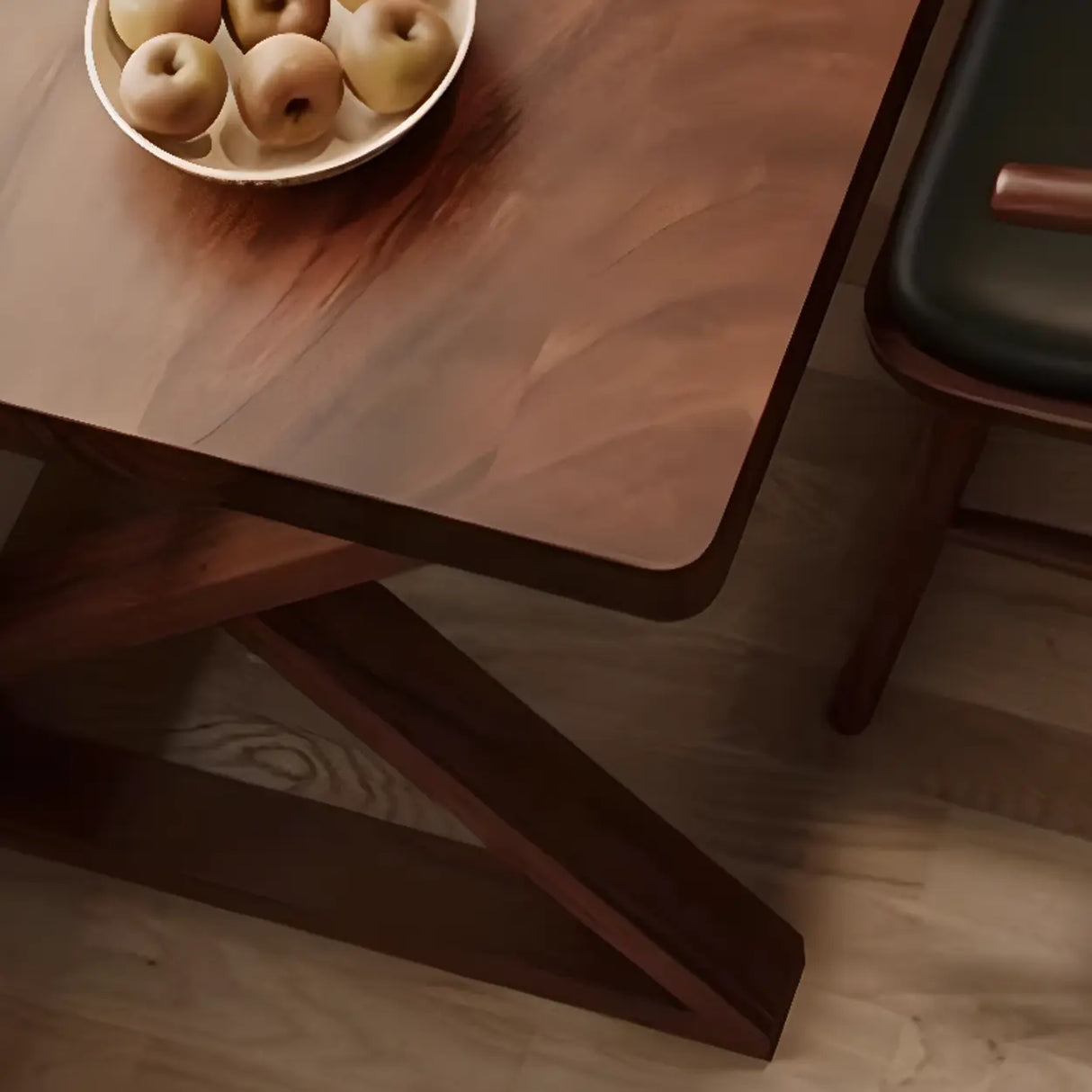 Sepia L-Shape Double Deep Wooden Computer Desk Image - 7