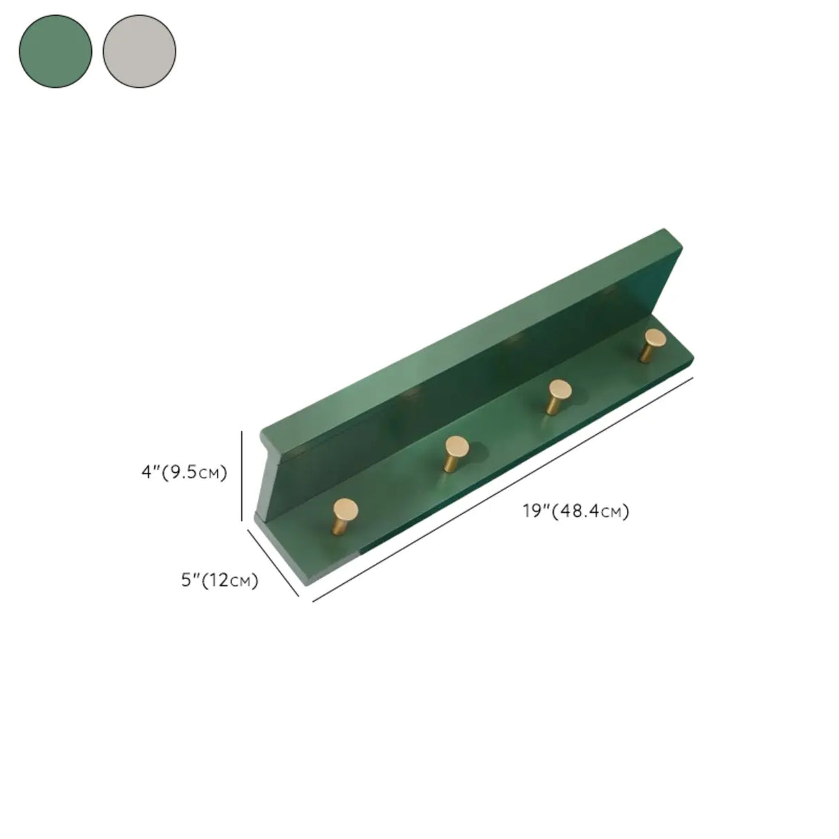 Shelf Bamboo Wood White Floating Mount Storage Coat Rack Image - 16