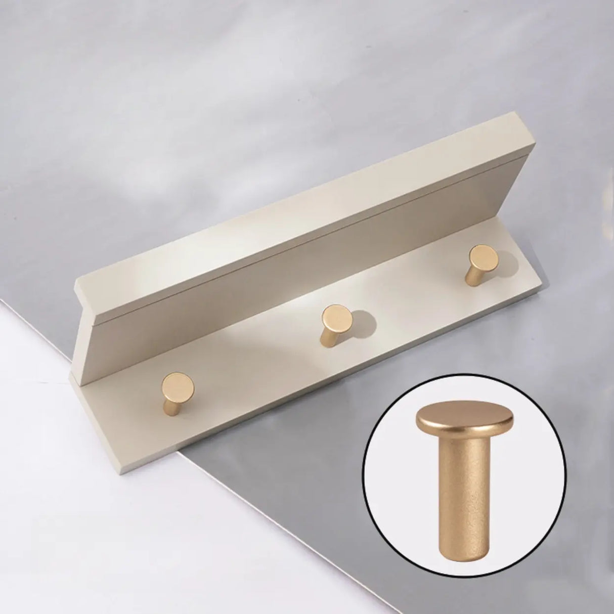 Shelf Bamboo Wood White Floating Mount Storage Coat Rack Image - 6