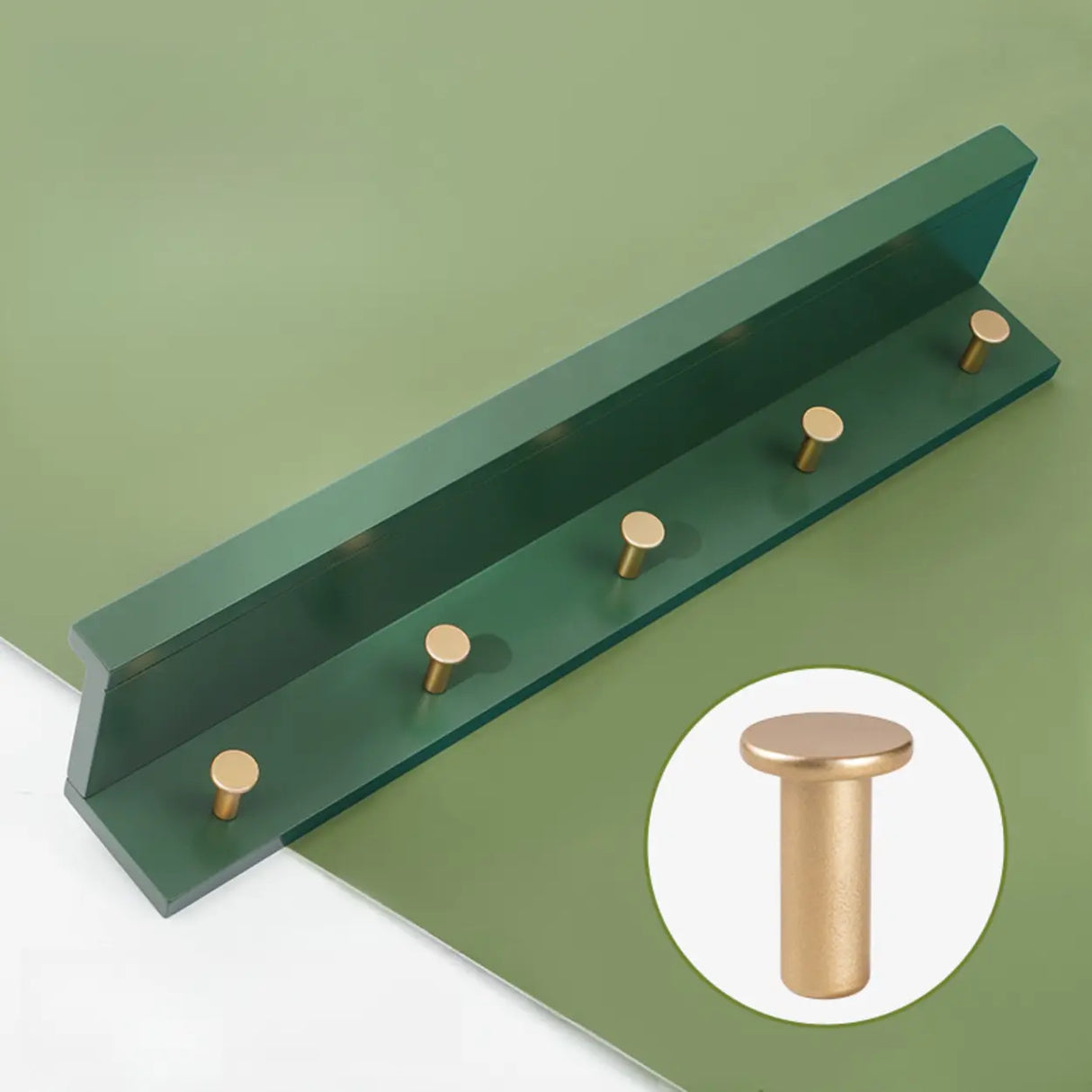 Shelf Bamboo Wood White Floating Mount Storage Coat Rack Image - 7