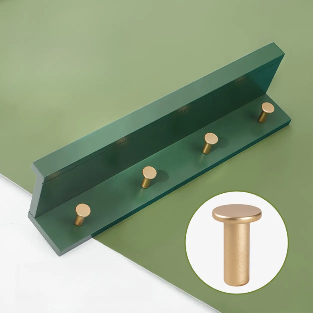 Shelf Bamboo Wood White Floating Mount Storage Coat Rack Image - 8